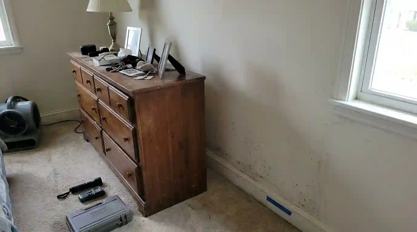 Furniture moved off an outside wall