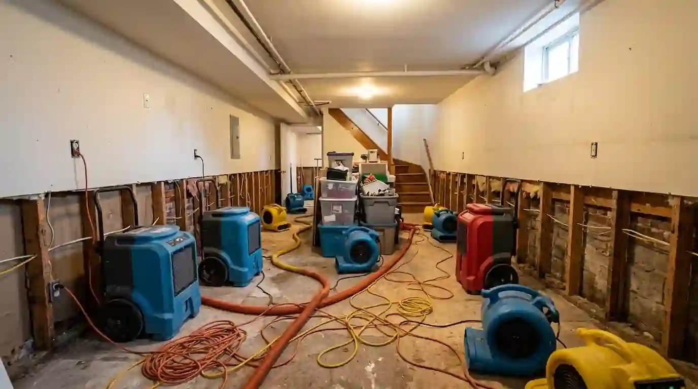 Drying a flooded basement in an East Flatbush row house