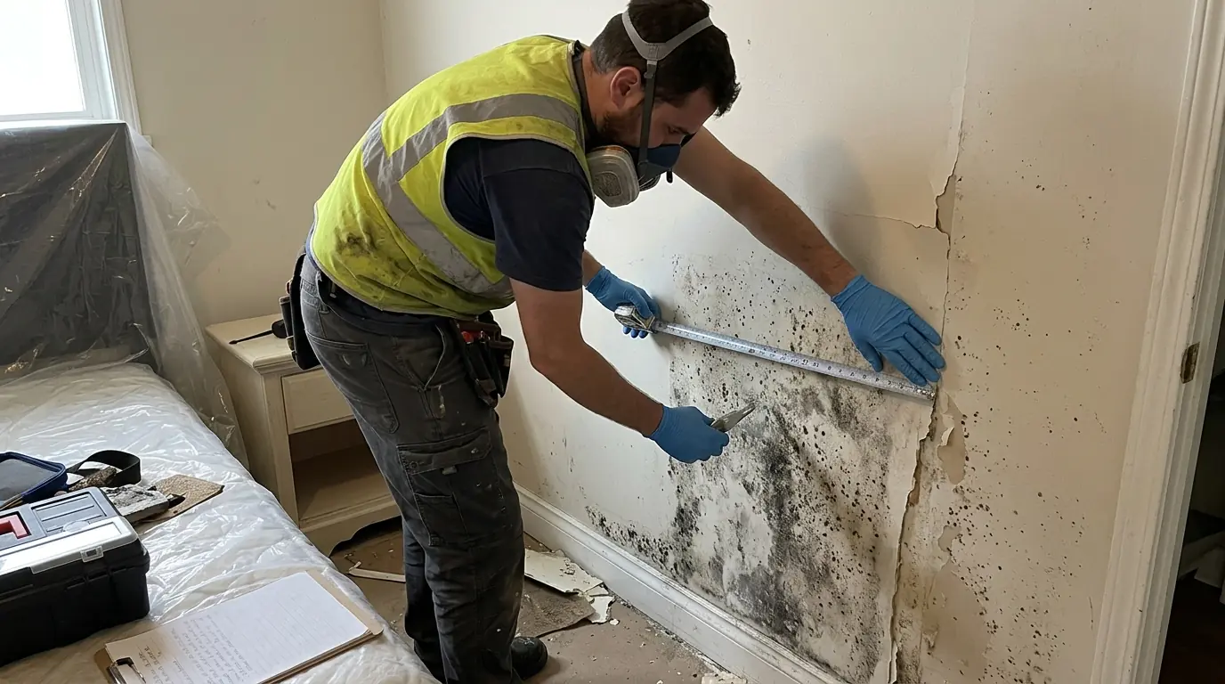 Measuring the square footage of mold for a violation file