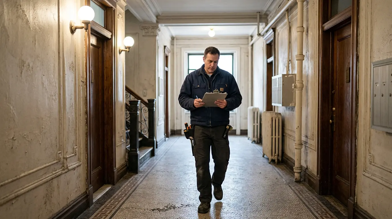 Working through annual inspection findings in a prewar building