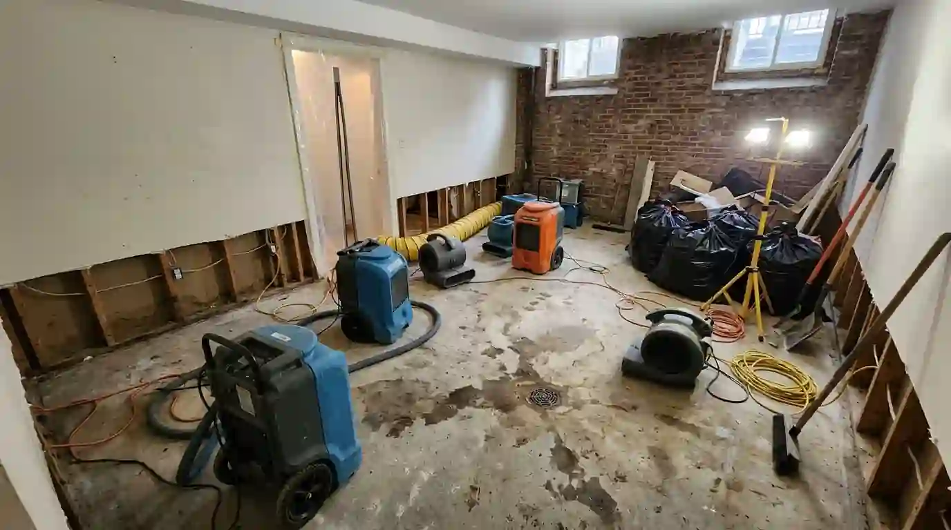 Garden unit cleanup after a floor drain backup