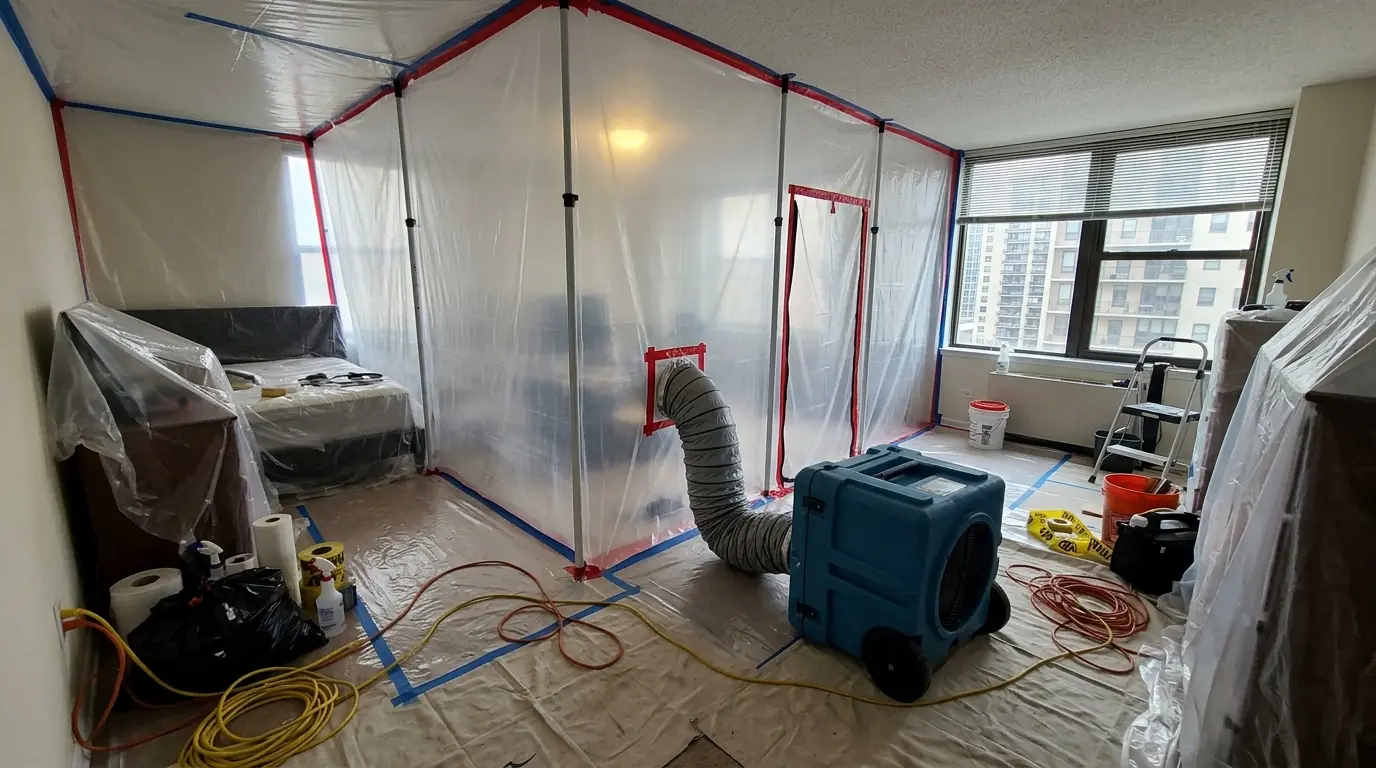 Containment inside an apartment in a building with more than 10 units