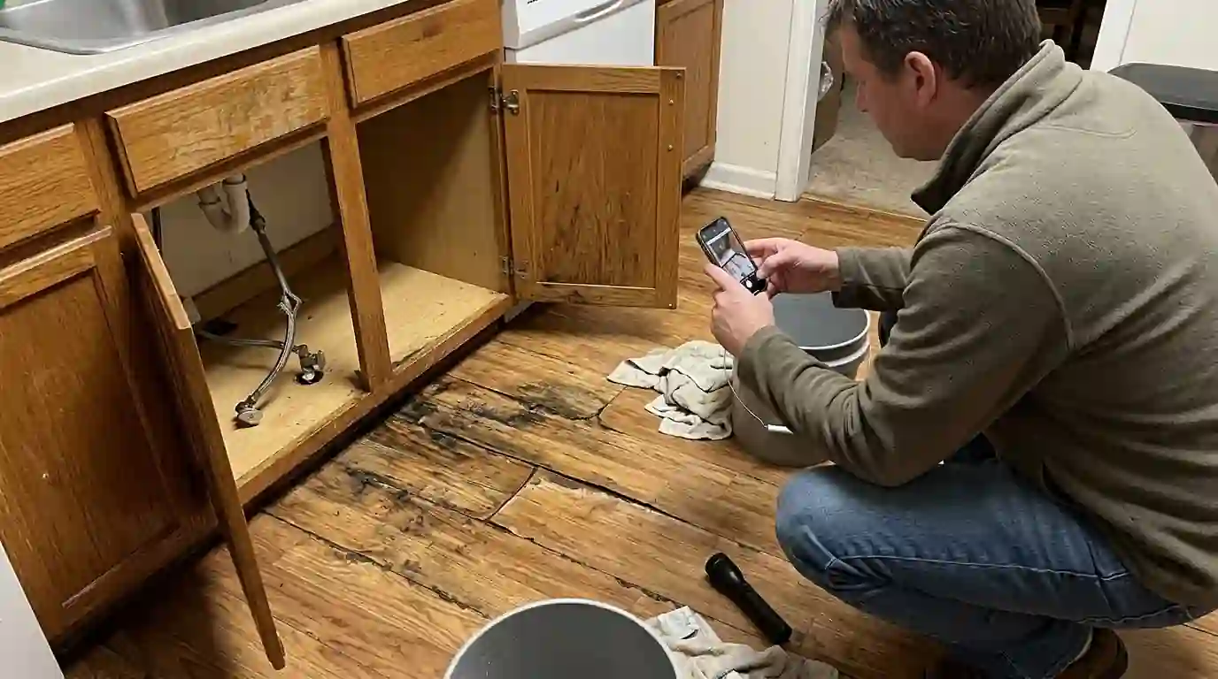 Photographing water damage before cleanup