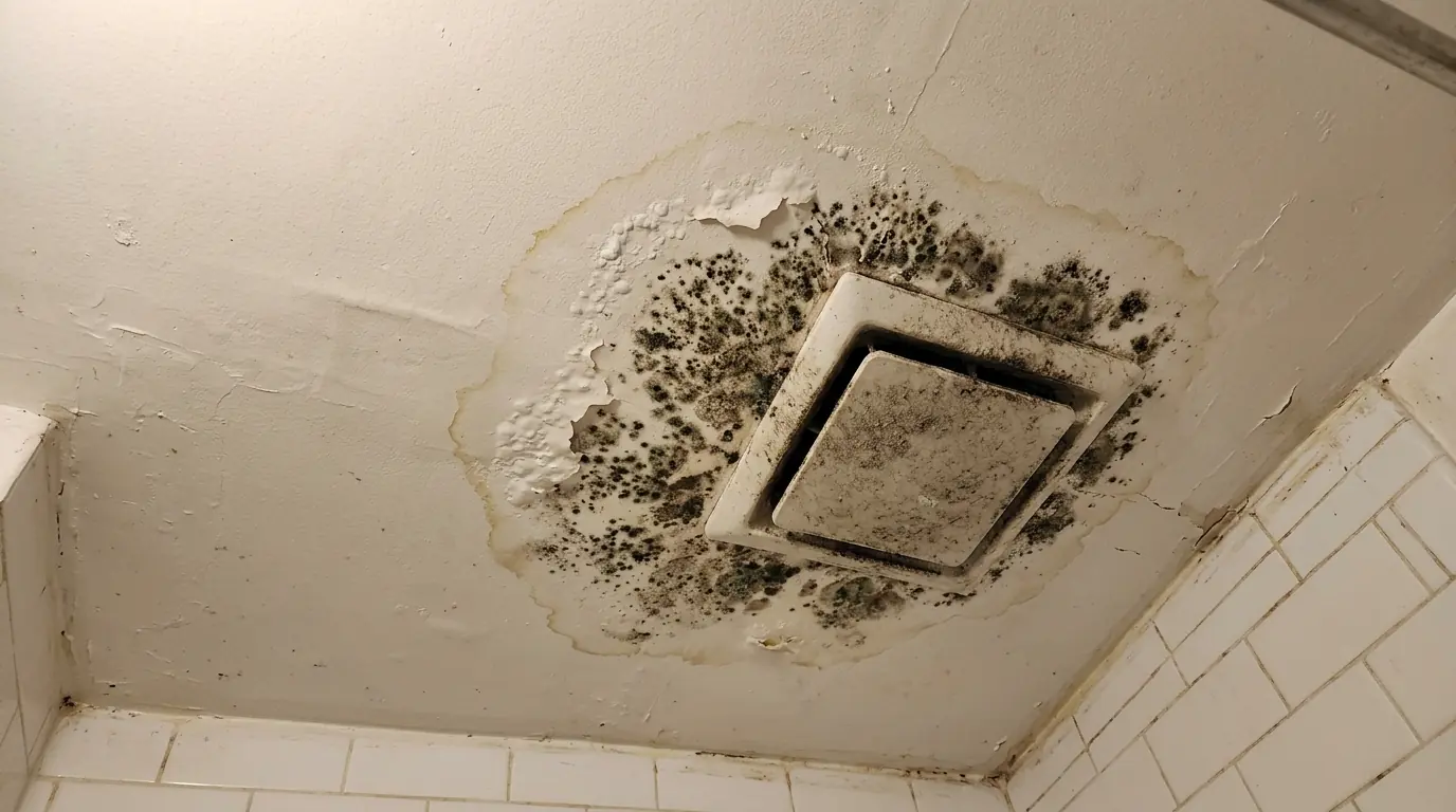 Mold patch around a rental bathroom vent named in a violation