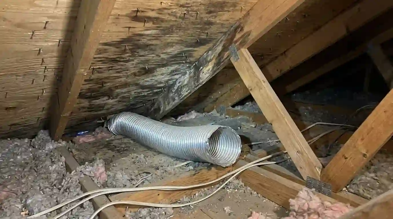 Bath fan duct venting into an attic