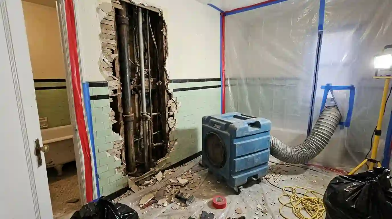 Opening a riser chase in a Grand Concourse apartment building