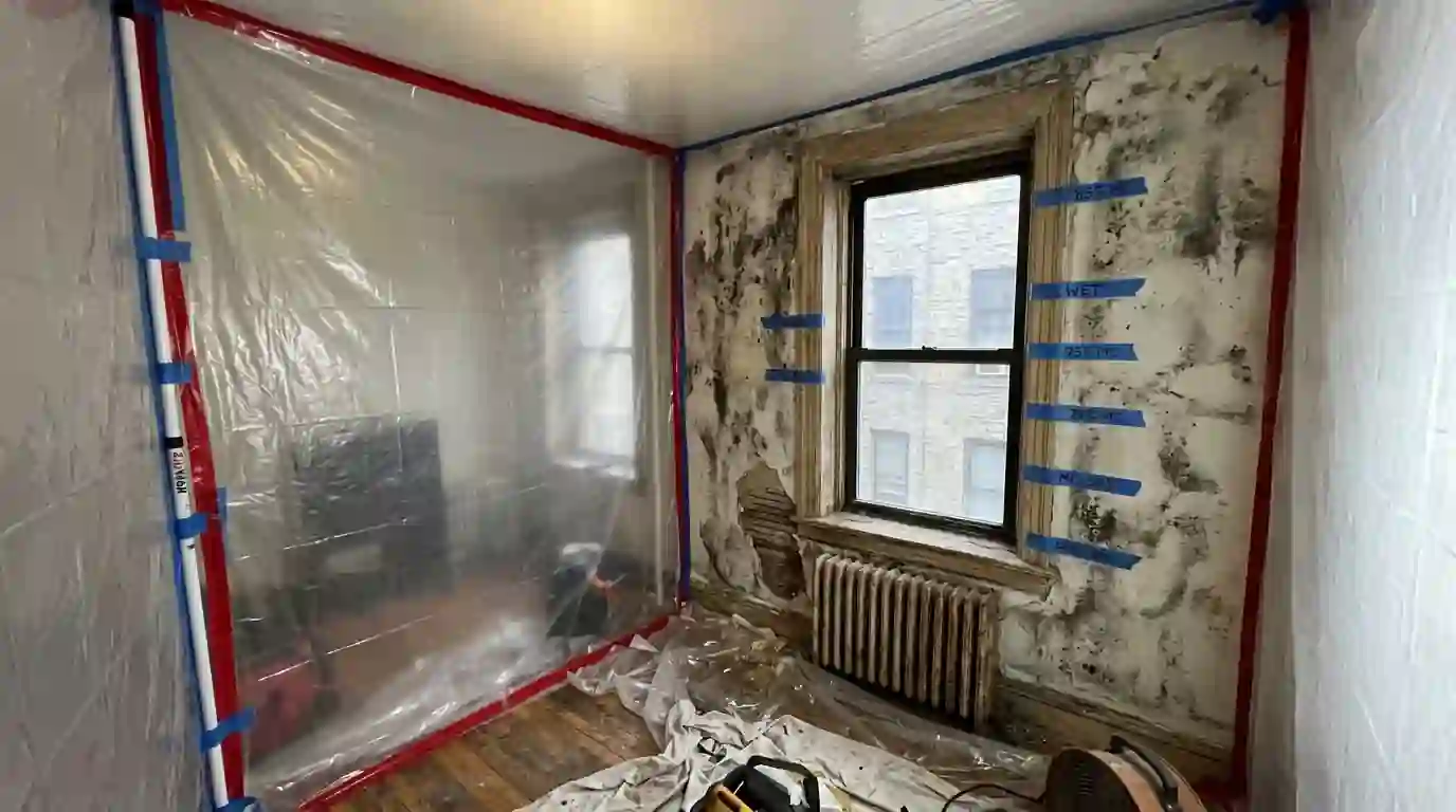 Mapping moisture on a bedroom wall in Mott Haven